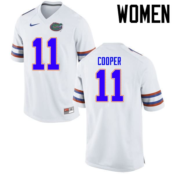 Women's NCAA Florida Gators Riley Cooper #11 Stitched Authentic Nike White College Football Jersey MLD0465BU